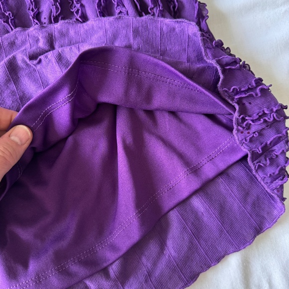 Zoe Women's Sleeveless‎ Ruffle Blouse Purple Size Large Sequin Lined Festival - Picture 7 of 13